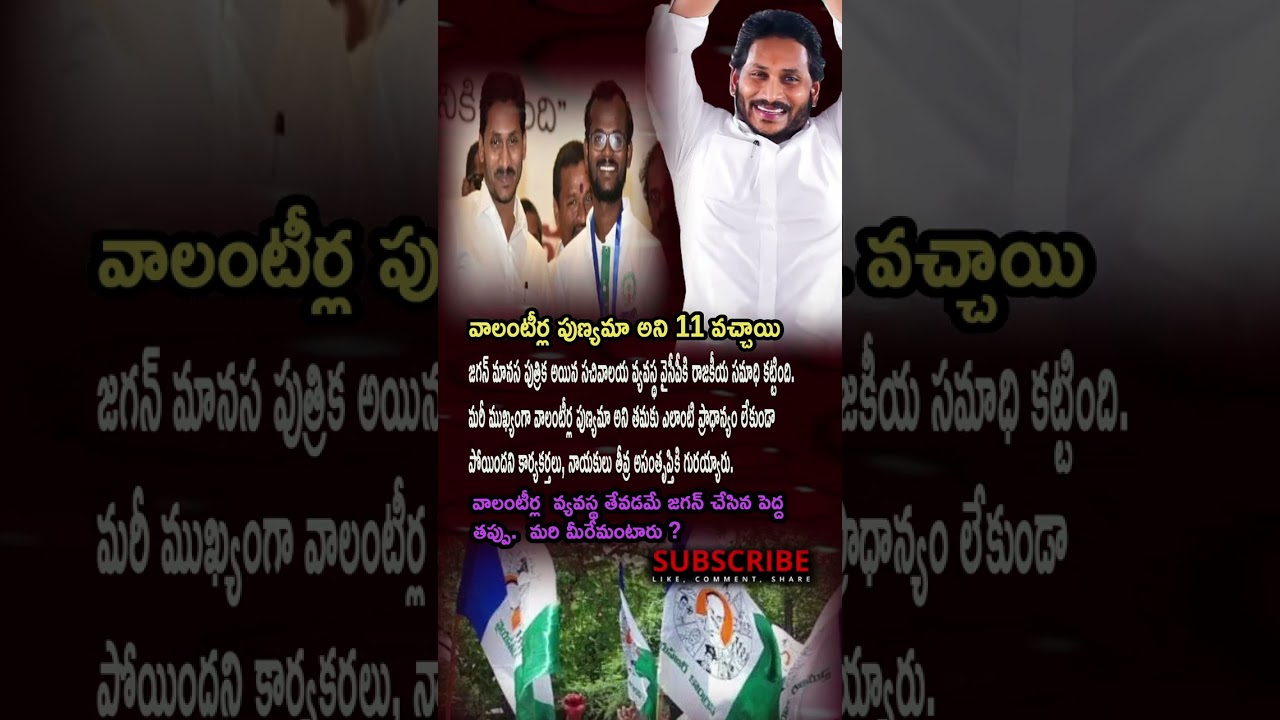 Volunteers System Angers YSRCP Leaders | AP Politics