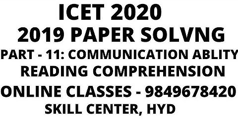 Icet previous paper explanation/Reading Comprehension