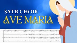 SATB Schubert Ave Maria choir music sheet with piano accompaniment