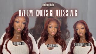 PERFECT Reddish Brown Color Byebye Knots Wig Install Ft UNice Hair