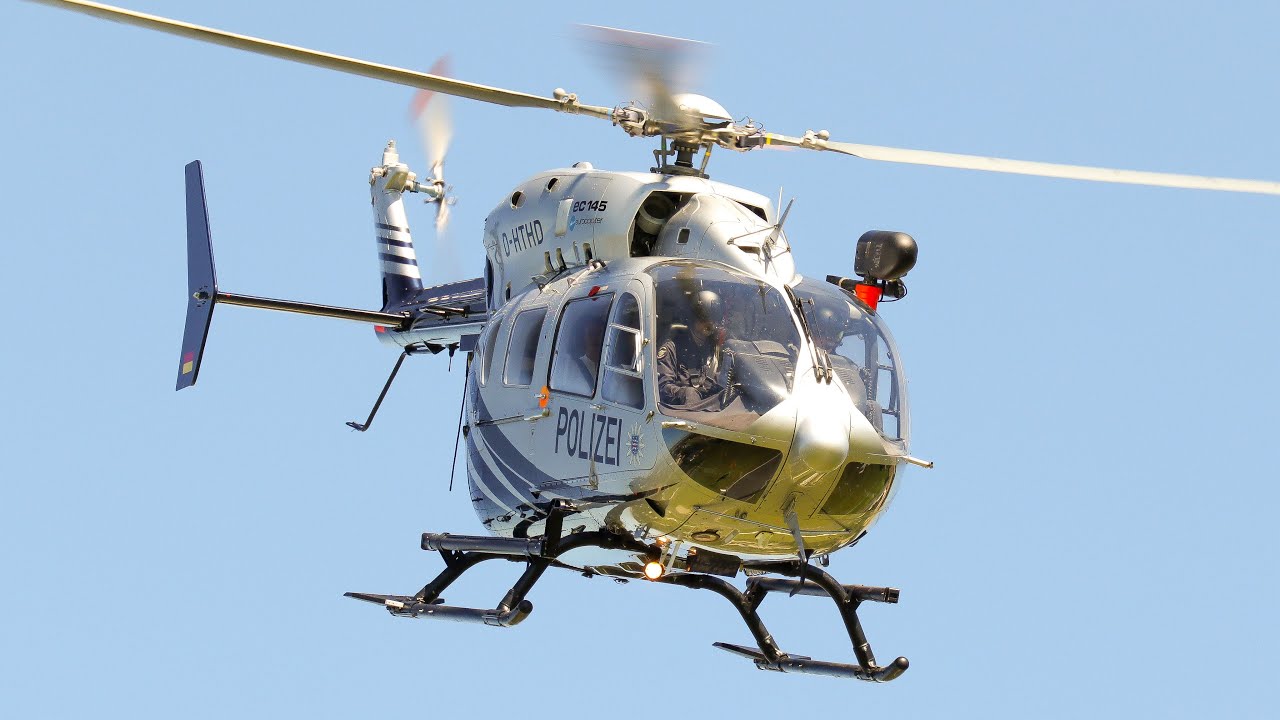 Polizeihubschrauber Habicht 2 | Landung und Start am Schleizer Dreieck | Polizei Thüringen