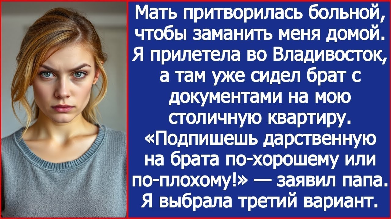 Мать притворилась больной, чтобы заманить меня домой  Я прилетела во Владивосток, а там
