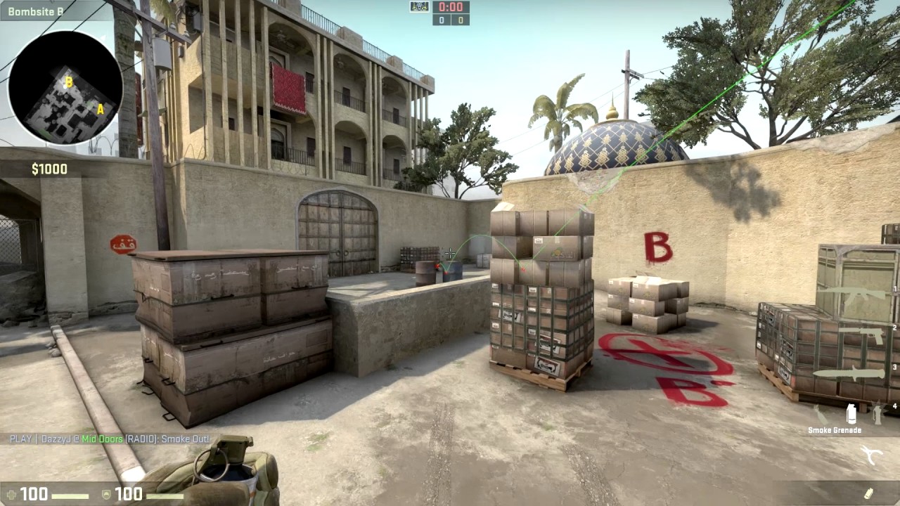 CSGO Tip Series Dust2 B Site, Plateau / 2nd Box Smoke YouTube