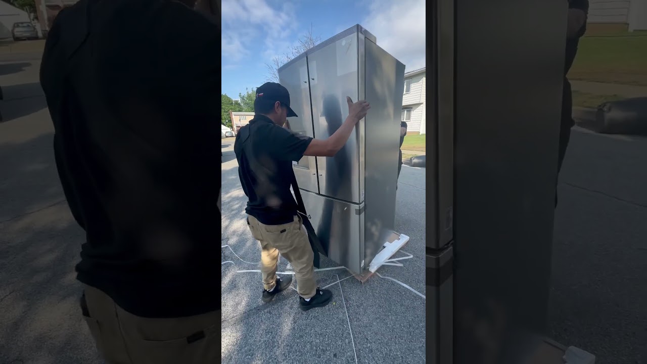 33 wide LG fridge going to the third-floor 