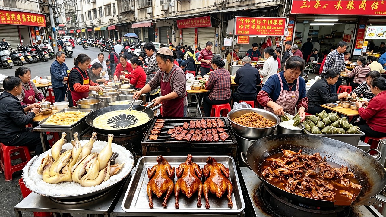 中国福建南部传统菜市街,地道风味和古早味美食 - YouTube