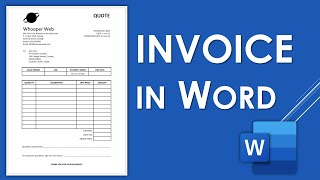 How to Create an INVOICE in Microsoft Word | Invoice Template Design