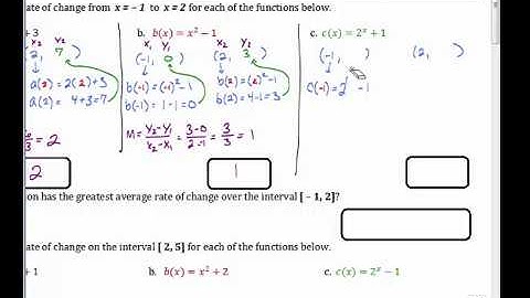 5.2 Comparing Rate of Change of Linear, Exponential, and Quadratic Functions