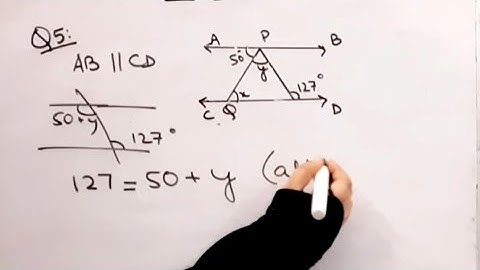 In figure 6.32, if AB is parallel to CD angle APQ= 50 degree & angle PRD =127 degrees, find x & y I