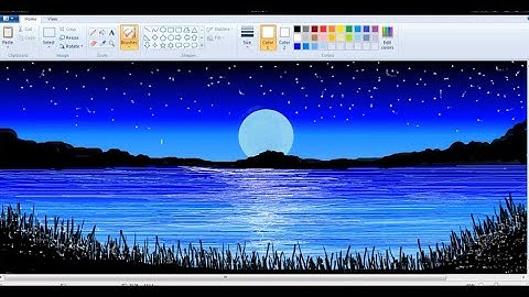 How to draw a Riverside scenery in ms paint