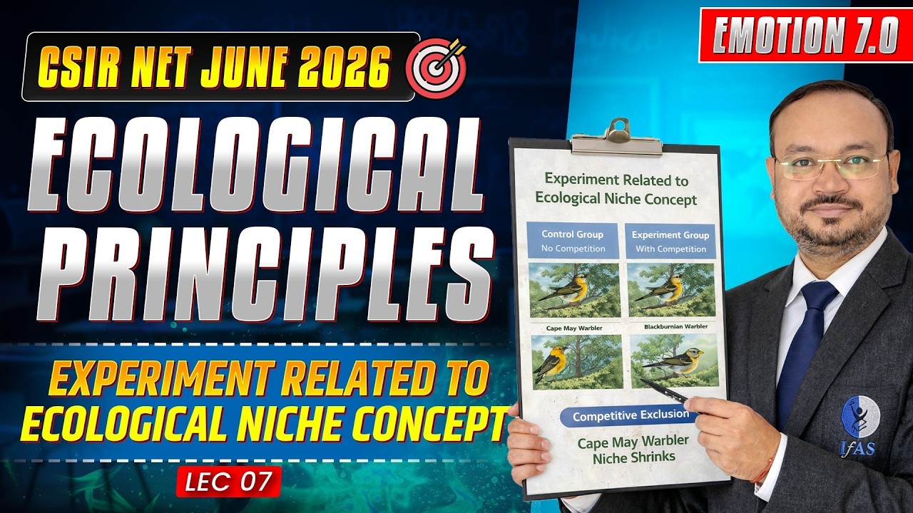 Experiment Related To Ecological Niche Concept | Ecological Principle | CSIR NET June 2026 | IFAS
