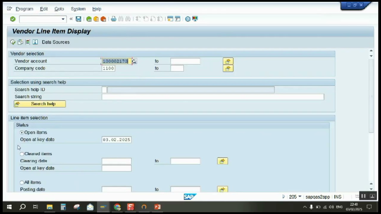 How to make Vendor Down Payment Clearing using t-code f-54