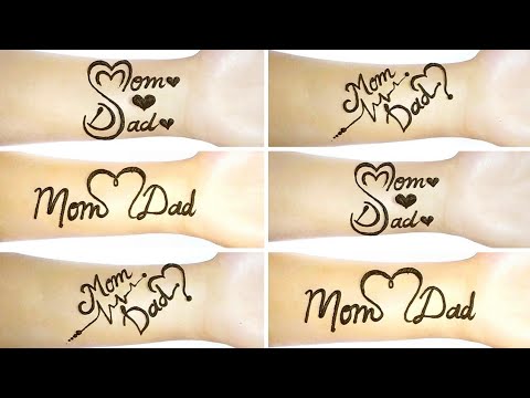 Mom and dad mehndi design | mom dad mehndi tattoo | mom mehndi tattoo ...