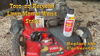 How to Replace the Carburetor on a TORO 22 Recycler Push Lawn Mower