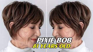 81 Year Old's Short Pixie Bob Hair Cut Transformation | Soft & Classy Hair Makeover