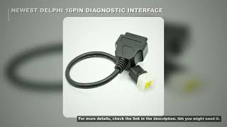 Full Newest Delphi OBD2 6 Pin To 16Pin Diagnostic Plug Adapter Cable for DELPHI ECUs Motorcycle ATV To 16 Update
