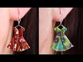 Origami Earrings/Handmade Earrings Making/Paper earrings making/Paper+Silver+Resin earrings making