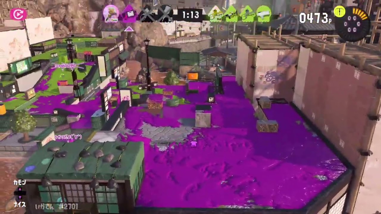 🔴ハデな絵師いかてん#まいったなおじさん1019#スプラ３丁目５２ガロン街#スプラトゥーン３エキサイティングナワバリバトル#新世界に挑戦@Kazuo_Home