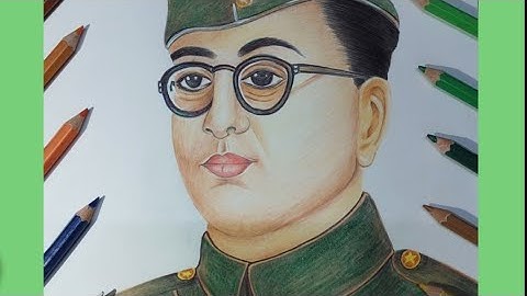 Netaji Shubhash Chandra Bose Drawing/ How to draw Netaji Shbubhash Chandra Bose with color Pencil