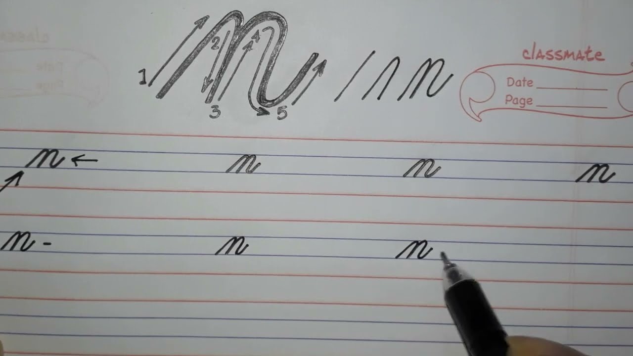 Script N Lowercase Letter N In Cursive Lowercase