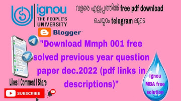 Mmph 001 Dec 2022 free solved previous year question paper pdf links in description