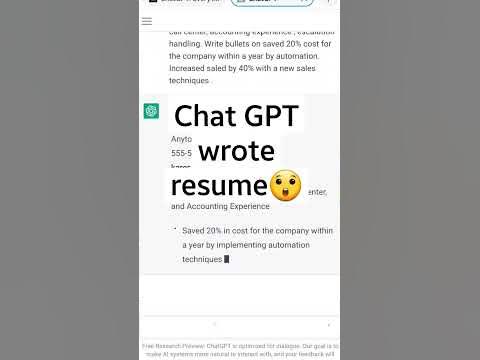 how to write a resume using chat gpt