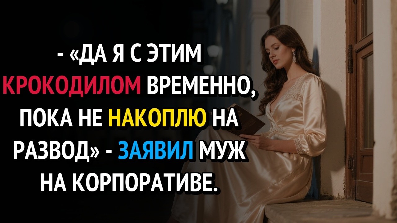 «Да я с этим крокодилом временно, пока не накоплю на развод» - заявил муж на корпоративе.