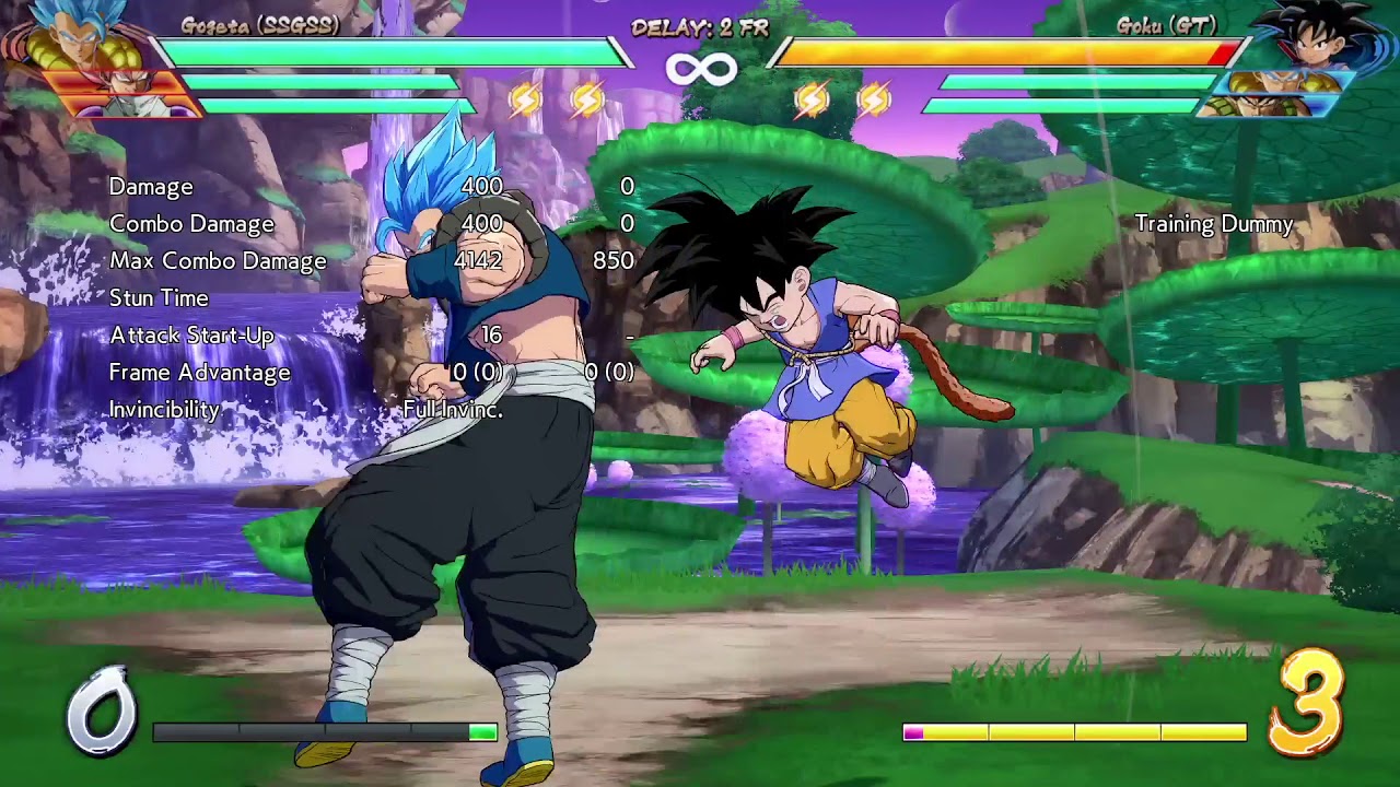 Dragon Ball FighterZ - SSB Gogeta solo combos (Notations below)