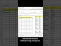 Do you still doing copy one by one? Use this filter function can you save plenty of time. #excel