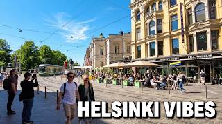 🌞 HELSINKI CITY WALK | Sunny Summer Streets in Finland | 4K HDR Slow TV