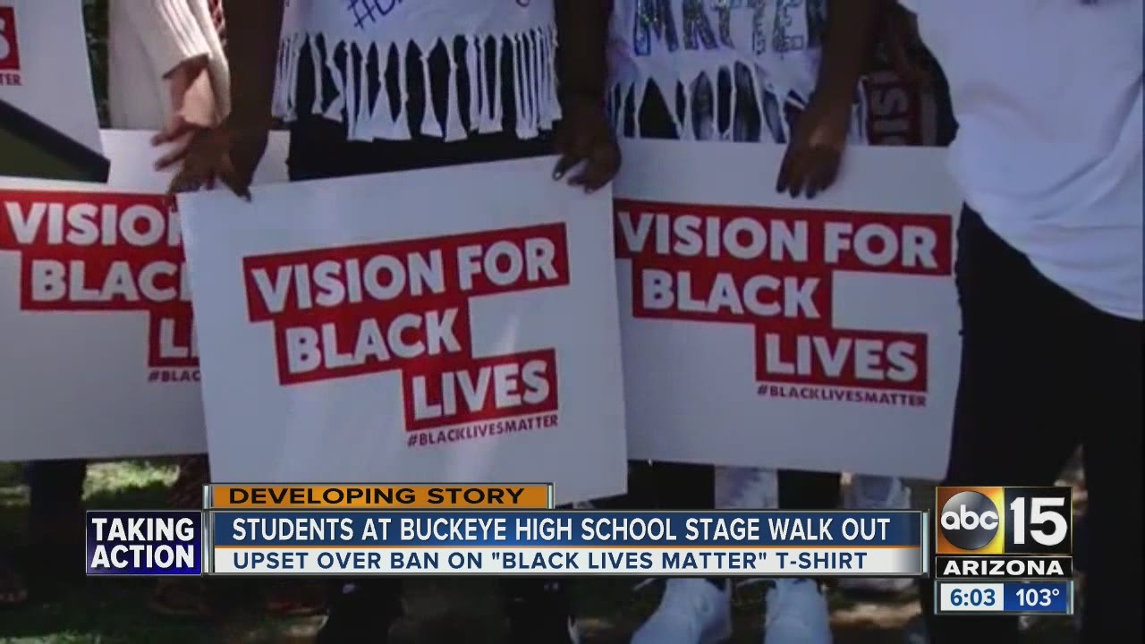 Students stage a walk-out of Buckeye school protesting Black Lives Matter t-shirt