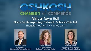 Virtual Town Hall: Plans For Re-Opening Oshkosh Area Schools This Fall - August 13, 2020