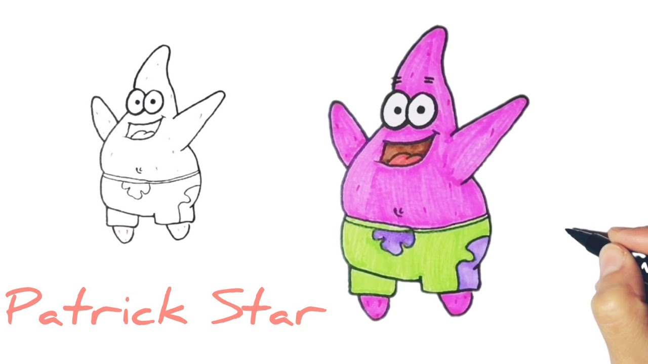 how to draw Patrick Star - Comment dessiner Patrick Star -Spongebob friend 