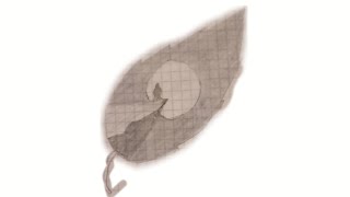 Yaprak İçinde Karakalem Manzara Çizimi - Uçurum Kenarında İnsan Çizimi