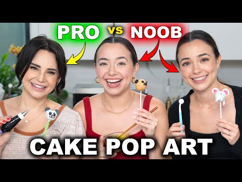 Cake Pop Art Challenge Ft. Rosanna Pansino! (PRO Vs NOOB) - Merrell Twins