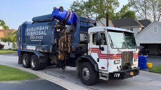 Suburban Disposal CNG Peterbilt 320 Labrie Automizer Side Loader Garbage Truck