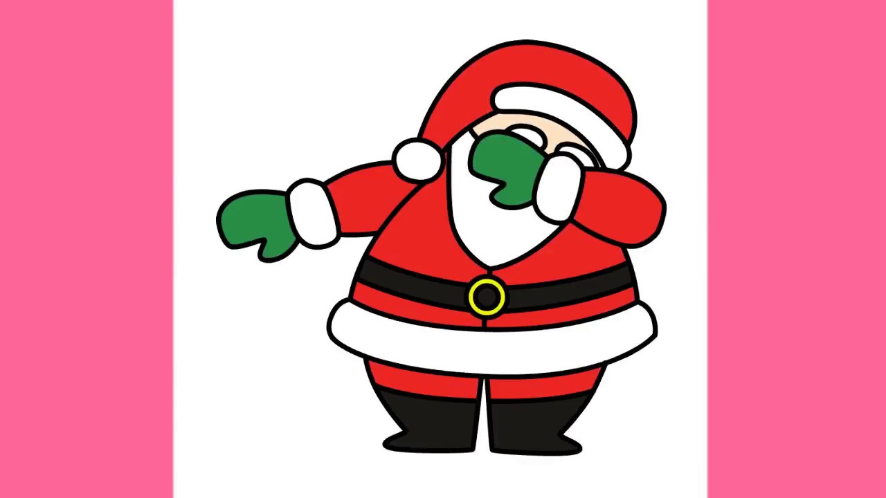 How To Draw A Dabbing Santa Step By Step For Kids Youtube