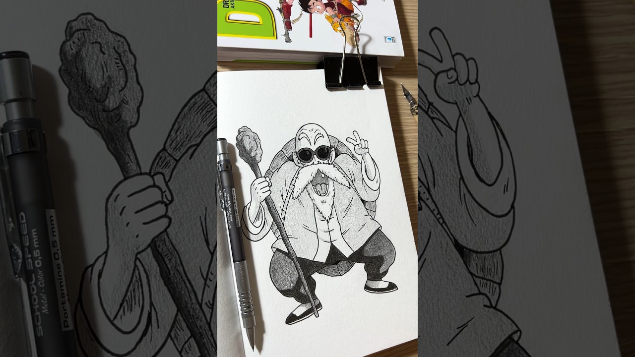 Master Roshi in manga style💭🖋️ 