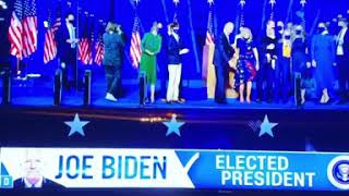 Shawn Mendes and Camila Cabello cheering for Joe Biden and Kamala Harris