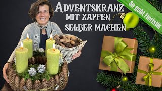 Adventskranz Zapfenkranz selber machen / wiederverwendbar / stimmungsvolle Weihnachtsdeko/ XMAS DIY