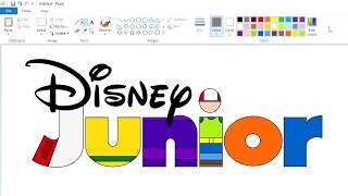How to draw a Disney Junior logo in Handy Manny style using MS Paint | How to draw on your computer