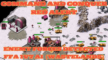 Command And Conquer Red Alert Skirmish FFA 1V7 (Wastelands) RTS Sovjet Gameplay PC