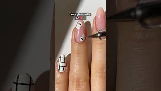 The cutest ghost & flower nail art! 👻🌺🫶🏻 #diynails #nailart #shorts