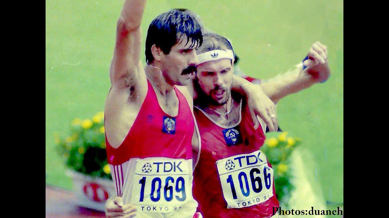 Aleksandr Potashov & Andrey Perlovmens 50km iconic walk finish - 1991 World Championships Tokyo