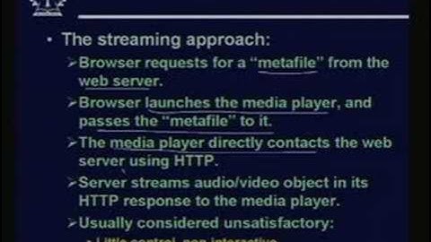 Lecture - 36 Streaming Multimedia Applications