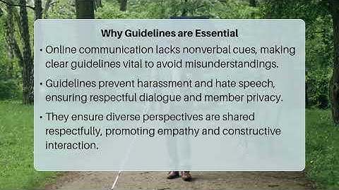 Why Are Community Guidelines Important In Online Support Groups?