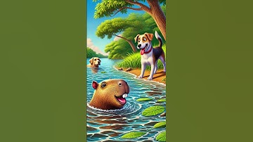 CAPYBARA BỊ CHÓ RƯỢT #funny #capybara #dog #ai