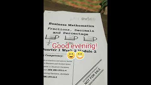 Business Math Quarter 1 Week 2 Module 2