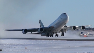 Crosswind! Cathay Pacific Cargo 747-867F [B-LJN] Pushback, Taxi