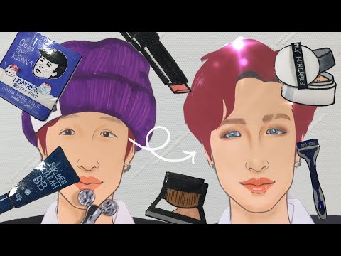 【asmr】【paperdiy】スキンケアして韓国メイクします💄#paperdoll#韓国メイク#makeup#skincare#papercosmetics #asmr