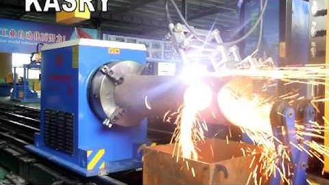 Dubai customer 8 axis cnc pipe plasma cutting beveling machine KR-XF8